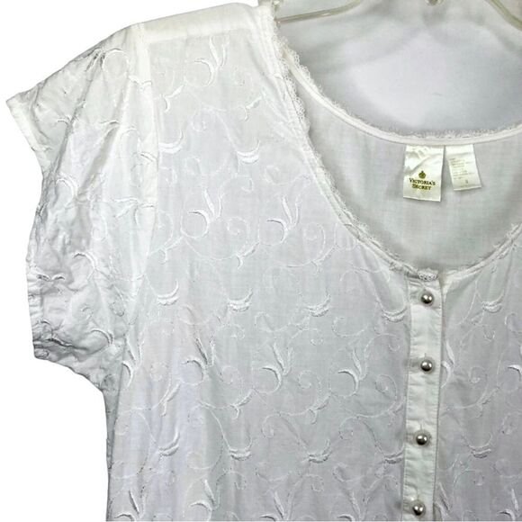 Victoria’s Secret Gold Label White Night Gown Maxi 100% Cotton Size Small - Picture 4 of 8